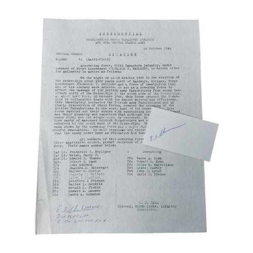 WWII US 101st AB 506th PIR Easy Company Veteran Autograph Se, Verzamelen, Militaria | Tweede Wereldoorlog, Ophalen of Verzenden