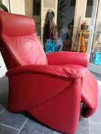 Himolla rode leren luxe verstelbare relaxzetel, Huis en Inrichting, Fauteuils, Ophalen of Verzenden, Gebruikt, Leer, Himolla
