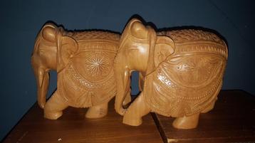 statues d'éléphants décoratives en bois, Enlèvement ou Envoi