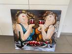 Dikke madammenschilderij in metaal en 3D met certificaat, Antiek en Kunst, Kunst | Schilderijen | Modern, Ophalen