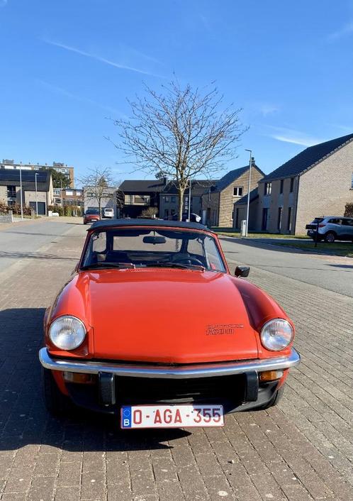 Triumph Spitfire, Auto's, Triumph, Particulier, Spitfire, Benzine, Euro 1, Cabriolet, 2 deurs, Handgeschakeld, Rood, Zwart, Kunstmatig leder