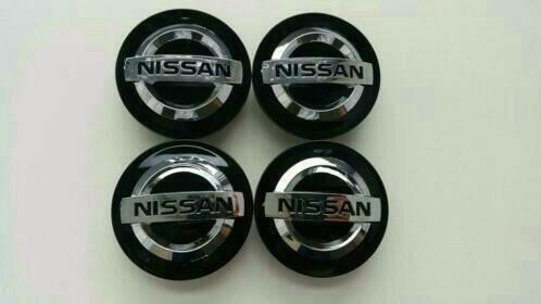 Nissan naafdoppen/center caps Ø 54 mm zwart/zilver, Auto diversen, Wieldoppen, Nieuw, Ophalen of Verzenden