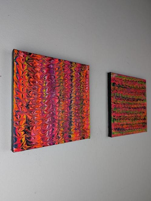 DUO : The Danse of the Fluorescents (N1+N2), Antiek en Kunst, Kunst | Schilderijen | Abstract, Ophalen of Verzenden