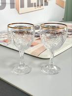 2x Grimbergen Bierglas 33CL bierglazen goud accenten relief, Ophalen of Verzenden
