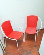 2 vintage retro tuin-/terras stoelen, Ophalen, Zo goed als nieuw, Metaal, Stapelbaar