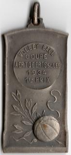 Médaille : 1er Prix Volley Ball Coupe Aertgeerts 1934 Ref 13, Autres matériaux, Enlèvement ou Envoi