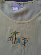 Gele viscose top van Claude Arielle EUR 42 F 44 met eilandpa, Geel, Maat 42/44 (L), Ophalen of Verzenden, Zonder mouw