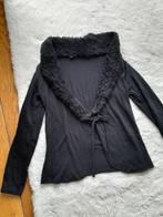 Vintage vest, Zwart, Lange mouw, Gedragen, Ophalen