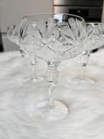 8 coupes à champagne anciennes en cristal taillé - prix fixe, Collections, Enlèvement ou Envoi, Comme neuf