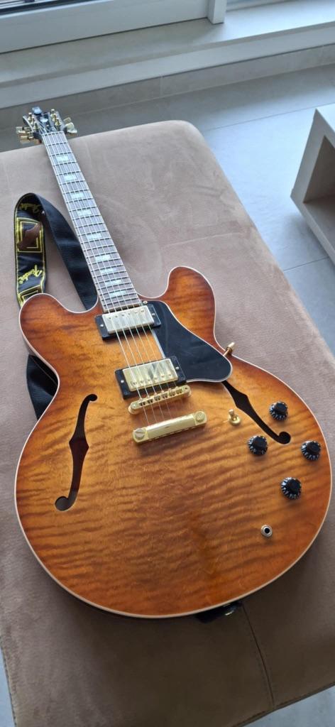 Gibson ES 335 Block figured fade lightburst gold 2016, Musique & Instruments, Instruments à corde | Guitares | Électriques, Comme neuf