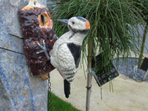 Gietijzeren specht met kleurpatina, klopper., Tuin en Terras, Tuinwanddecoratie, Nieuw, Ophalen