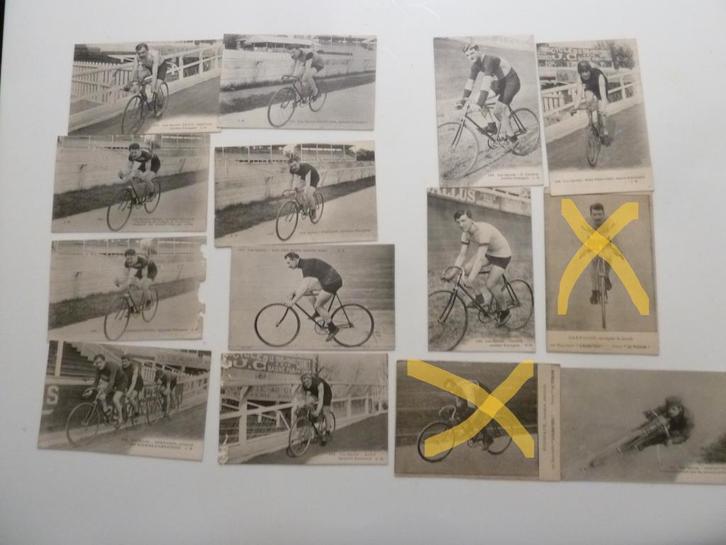 antieke fiets wielrenner postkaarten oldtimer koers retro, Verzamelen, Foto's en Prenten, Ophalen of Verzenden