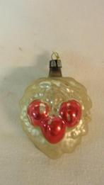 Oude glazen kerstbal blad met kersen, Enlèvement ou Envoi, Utilisé
