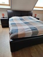 Bed met lederlook hoofding, Brun, Enlèvement, Utilisé, 200 cm