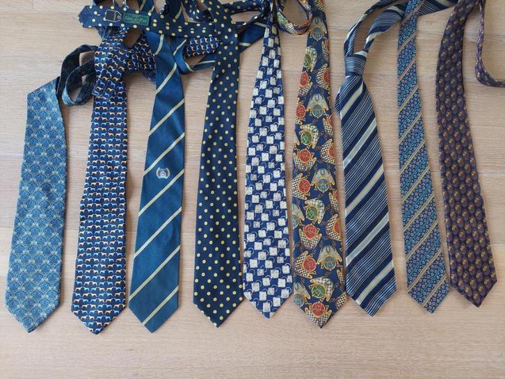 Assortiment merk stropdassen blauw met gele accenten, Kleding | Heren, Stropdassen, Gedragen, Met patroon, Blauw, Ophalen of Verzenden