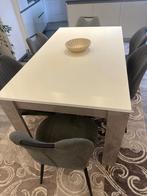Table de salle a manger blanc laquée, 150 à 200 cm, Carré, Utilisé, Enlèvement ou Envoi