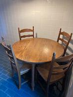 Ronde tafel met 4 stoelen, Huis en Inrichting, Tafels | Eettafels, Ophalen, Gebruikt, 100 tot 150 cm, Rond