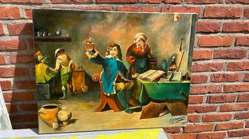 Peinture sur toile style Tenier beschikbaar voor biedingen