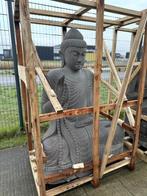 Groot Stenen Boeddha Tuinbeeld in Winter Gewaad Abhaya Mudra