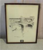 Prachtige Pentekening 'Firenze - Ponte Vecchio' - gesign, Ophalen of Verzenden
