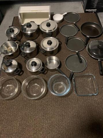Ensemble de casseroles et poêles, Inox, Plaque céramique, Enlèvement, Utilisé