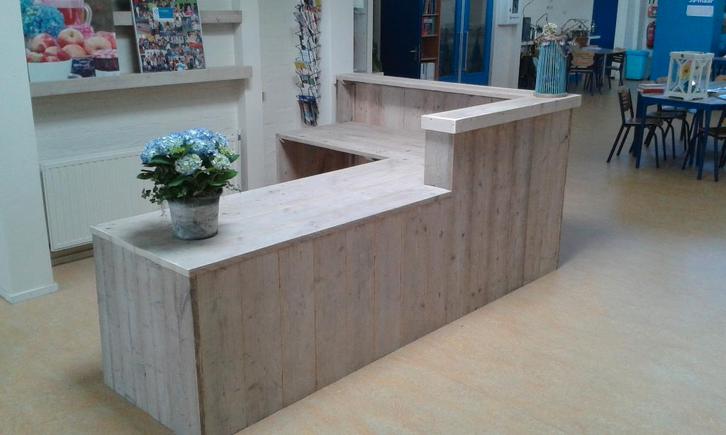 Unieke kwaliteit receptiebalie van steigerhout in elke maat, Articles professionnels, Aménagement de Bureau & Magasin | Mobilier de bureau & Aménagement