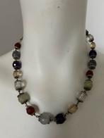 Gianni Bini collier pierres couleurs et mailles argent 925, Enlèvement ou Envoi, Comme neuf, Argent, Argent