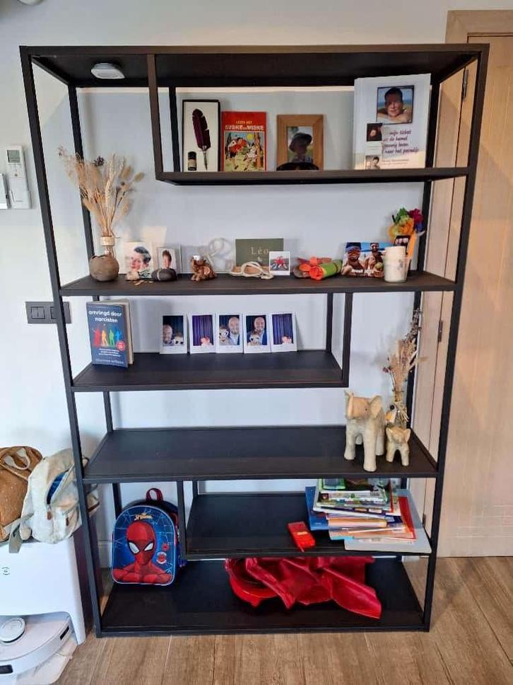 Moderne Zwarte Open Boekenkast  Industrieel Zeer Stevig, Maison & Meubles, Armoires | Bibliothèques, Neuf, Métal, Enlèvement