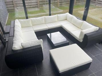 wicker loungeset, Banque, Osier, Utilisé, Sets de jardin