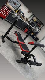 Benchpress met barbell en gewichten, Sport en Fitness, Fitnessmaterialen, Ophalen