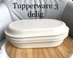 Tupperware 3 delig serveer set nieuwst., Maison & Meubles, Cuisine| Tupperware, Comme neuf, Crème, Enlèvement ou Envoi, Balance