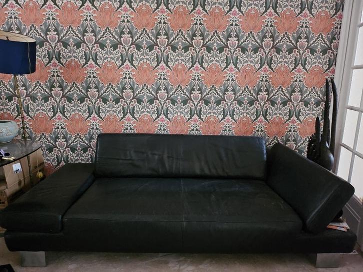 leren bank, Huis en Inrichting, Zetels | Zetels, Zo goed als nieuw, Rechte bank, Driepersoons, 200 tot 250 cm, Leer, Ophalen