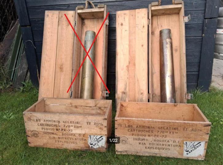 1 US munitiekisten  2 explosieven kisten, Verzamelen, Militaria | Algemeen, Ophalen of Verzenden