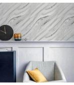 Papier peint de luxe doux effet marbre minéral argenté 10m, Enlèvement ou Envoi, Zilver