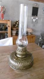 oude koperen petroleumlamp, Antiek en Kunst, Ophalen, Koper
