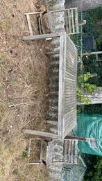 Houten tafel en twee stoelen, Tuin en Terras, Tuintafels, Ophalen, Gebruikt, Rechthoekig, Hout