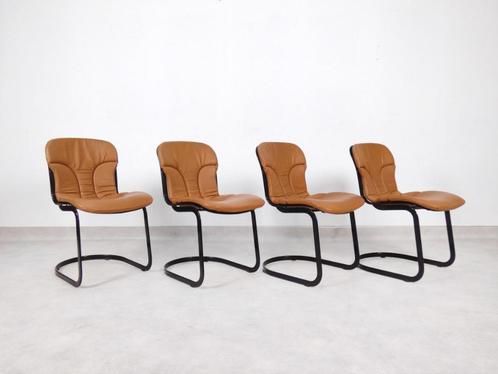 Willy Rizzo chairs - leather - Cidue Italy, Huis en Inrichting, Krukjes, Zo goed als nieuw, IJzer, Ophalen of Verzenden