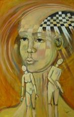 Francine Mulliez, 1944-2004, Memory , Paneel, 88 x 68 cm, Antiek en Kunst, Ophalen of Verzenden