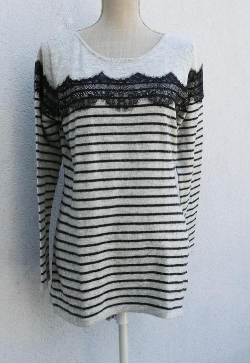 Leuke trui van wol/kasjmier S/M, Kleding | Dames, Truien en Vesten, Gedragen, Maat 38/40 (M), Grijs, Ophalen of Verzenden