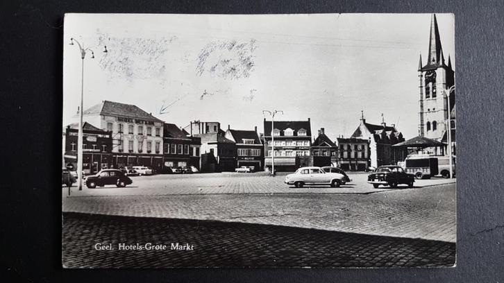 Geel Hotels Grote Markt, Verzamelen, Postkaarten | België, Gelopen, Antwerpen, 1940 tot 1960, Ophalen of Verzenden