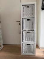 Étagère blanche IKEA + paniers en rotin blanc, Enlèvement, Comme neuf