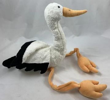 Peluche prémétallique en forme de cigogne, 25x13cm, décorati, Envoi, Comme neuf