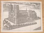 Originele gravure St Goedele kerk Brussel – Harrewijn 1716, Antiek en Kunst, Ophalen of Verzenden