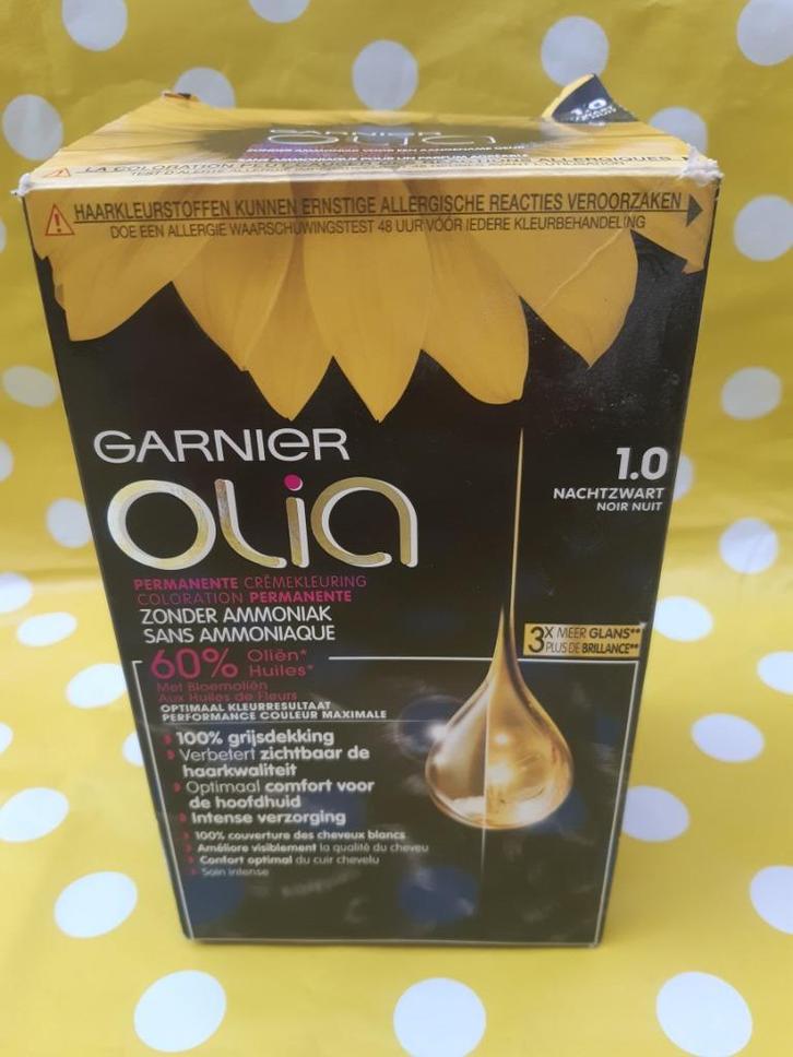 Permanente haarkleuring Garnier Olia 1.0 Nachtzwart - Noir N, Handtassen en Accessoires, Uiterlijk | Haarverzorging, Gebruikt