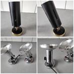 3 oude vintage verstelbare spots in messing/staal/aluminium., Huis en Inrichting, Lampen | Spots, Gebruikt, Metaal of Aluminium