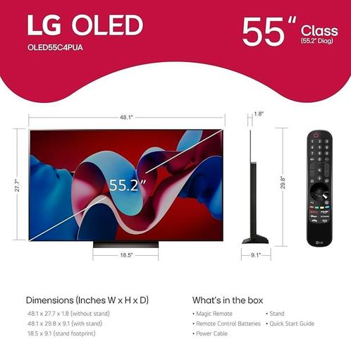LG oled C4 55 inch, Audio, Tv en Foto, Televisies, Zo goed als nieuw, OLED, LG, 120 Hz, Ophalen