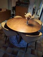Tafel en stoelen, Huis en Inrichting, Tafels | Eettafels, Ophalen, Rond, Zo goed als nieuw, Vier personen