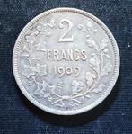 2 frank FR 1909 - Leopold II, Postzegels en Munten, Verzenden, Zilver, Losse munt, Zilver
