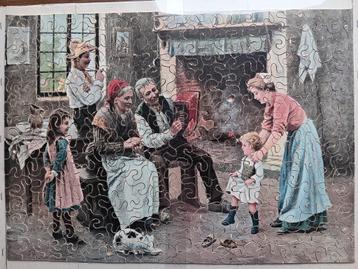 Antieke puzzel "La leçon de danse", ca. 1900, 272 stukjes beschikbaar voor biedingen