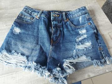 Short jeans bleu fille Small